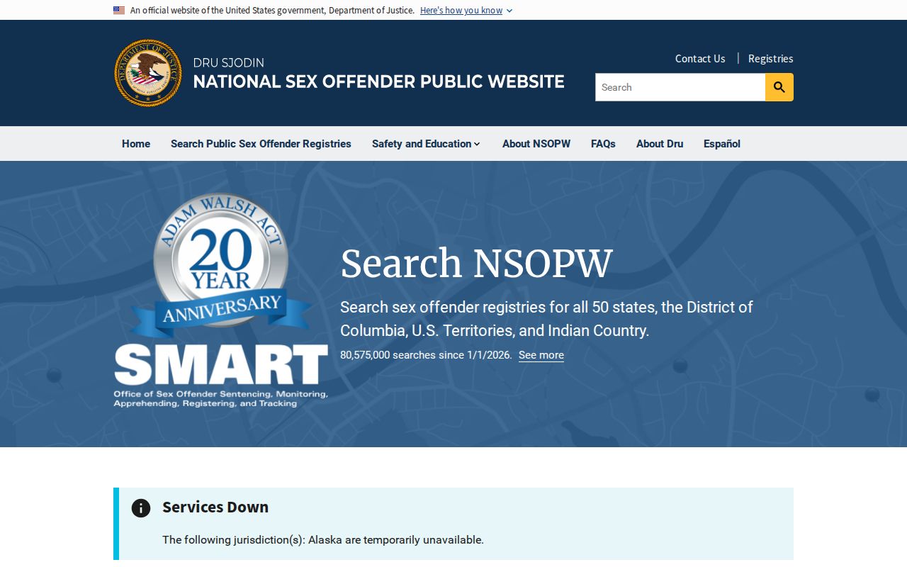 National search supporting a Miami-Dade County sex offender check
