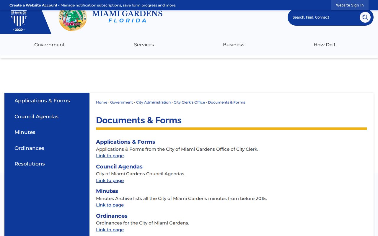 Miami Gardens criminal records police department source